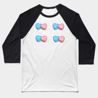 Trans Guy Valentines Heart Shape Candy Sticker Pack Baseball T-Shirt